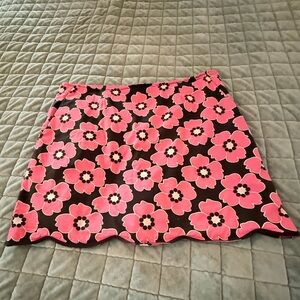 Golftini Mini Skirt/Skort Pink Black Flower Print
